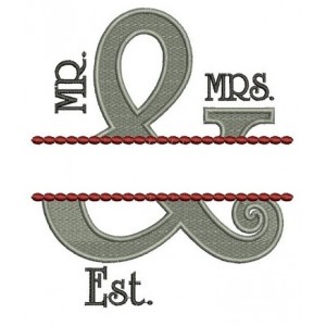 Mr & Mrs Fancy Border Filled Embroidery Digitized Design Design Pattern - Instant Download - 4x4 , 5x7, and 6x10 -hoops